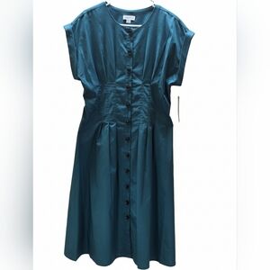 Calvin Klein Teal Buttoned Midi Dress